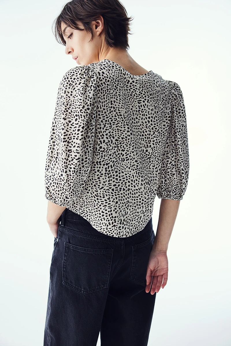 Blouse en lin mélangé
