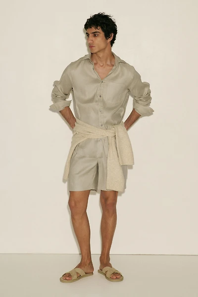 Relaxed-Fit Linen-Blend Shorts