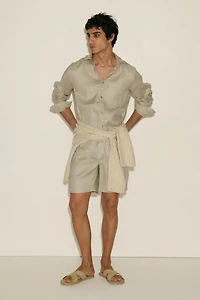 Relaxed-Fit Linen-Blend Shorts