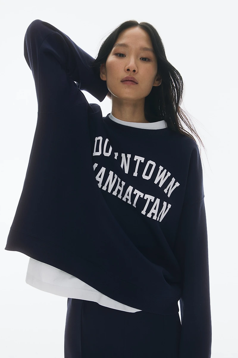 Sweatshirt with Text Motif