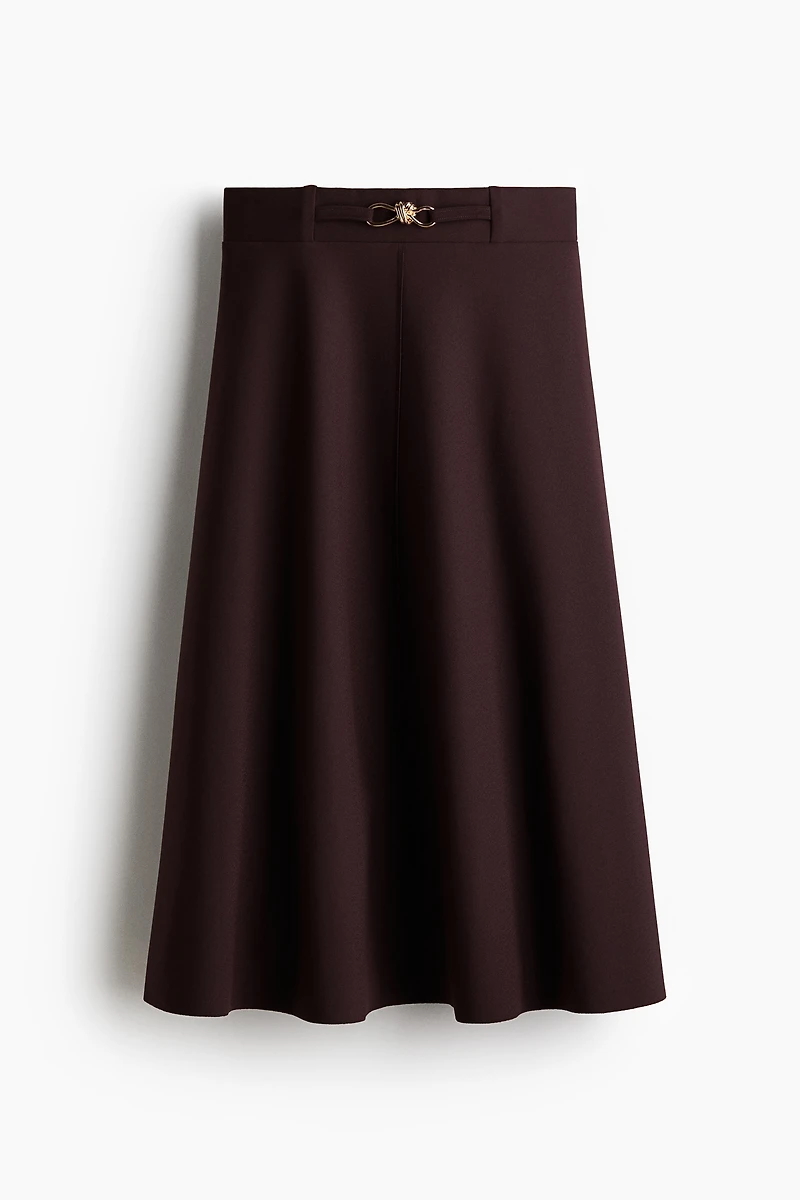 Belt-Detail Midi Skirt