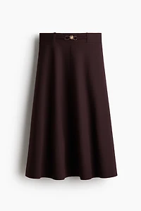 Belt-Detail Midi Skirt