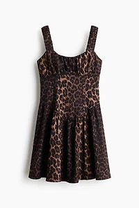 Printed Flared-Skirt Dress