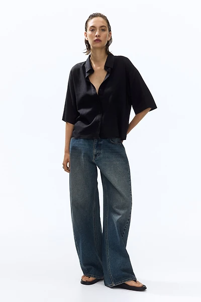 Oversized Linen-Blend Shirt
