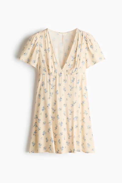 Viscose Dress with Flared Skirt