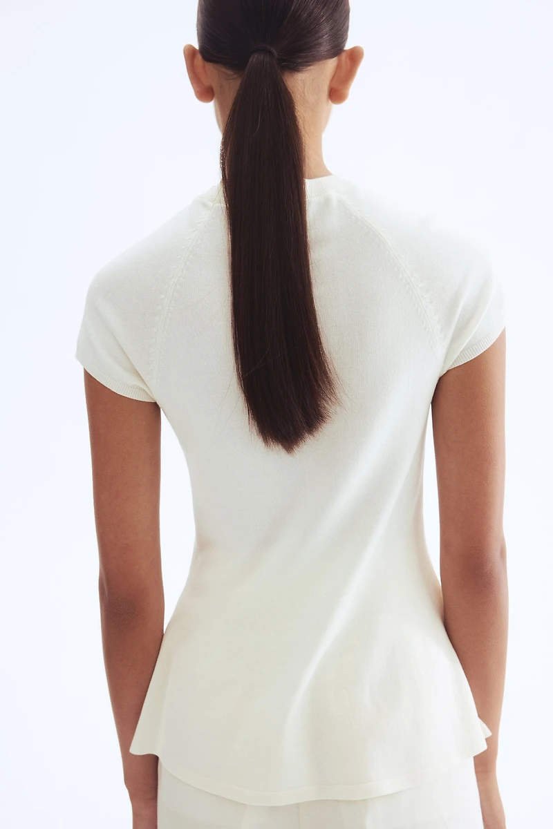 Fine-Knit Peplum Top