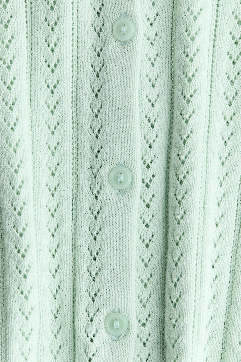 Pointelle-Knit Cotton Cardigan