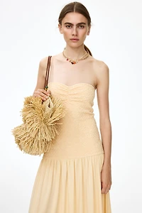 Smocked-Bodice Bandeau Dress