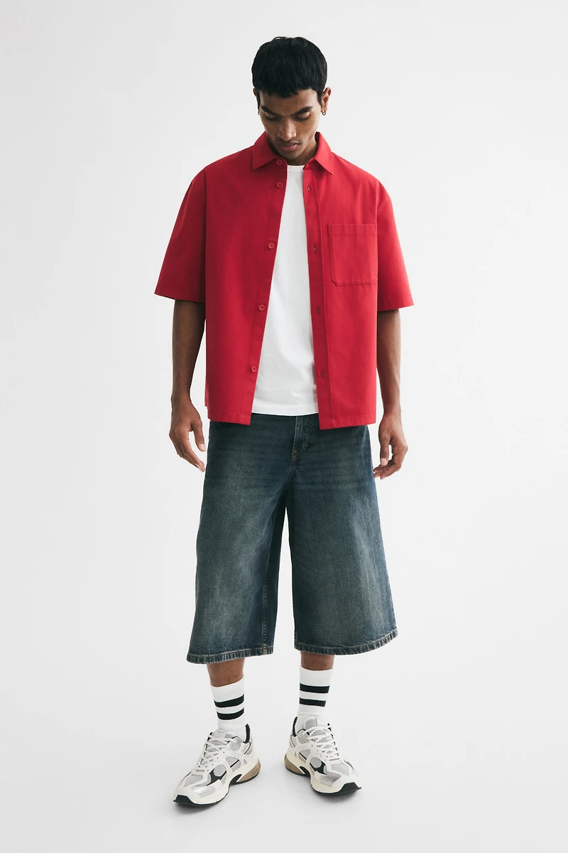 Relaxed-Fit Embroidered-Motif Cotton Shirt