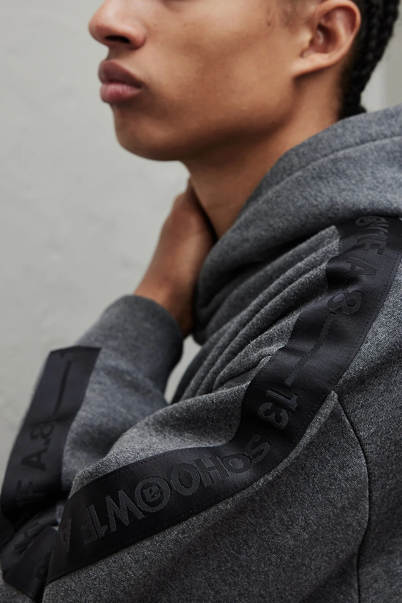 Loose Fit Hoodie with Side Stripes
