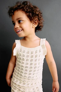 2-Piece Cotton Pointelle-Knit Set
