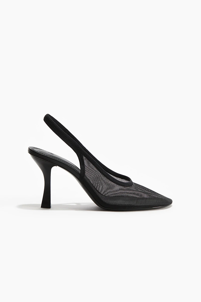 Mesh Slingback Pumps