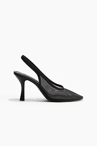 Mesh Slingback Pumps
