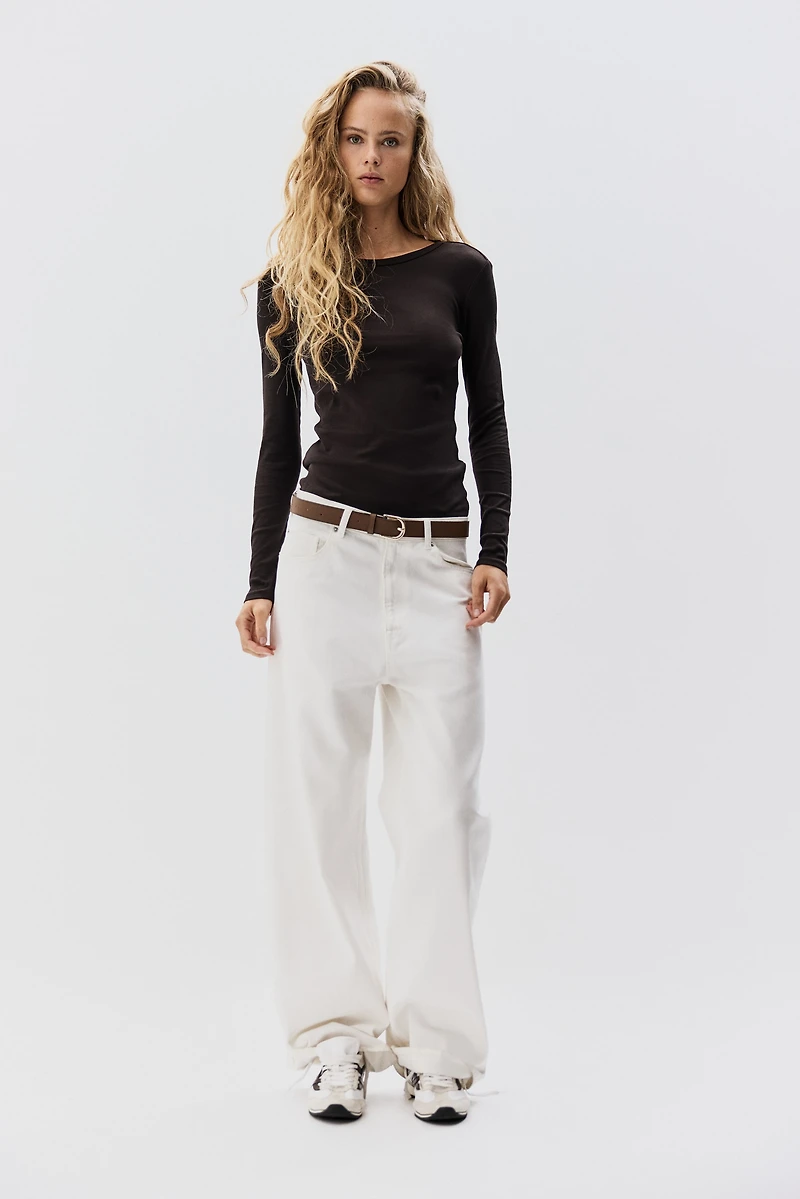 Haut en coton côtelé