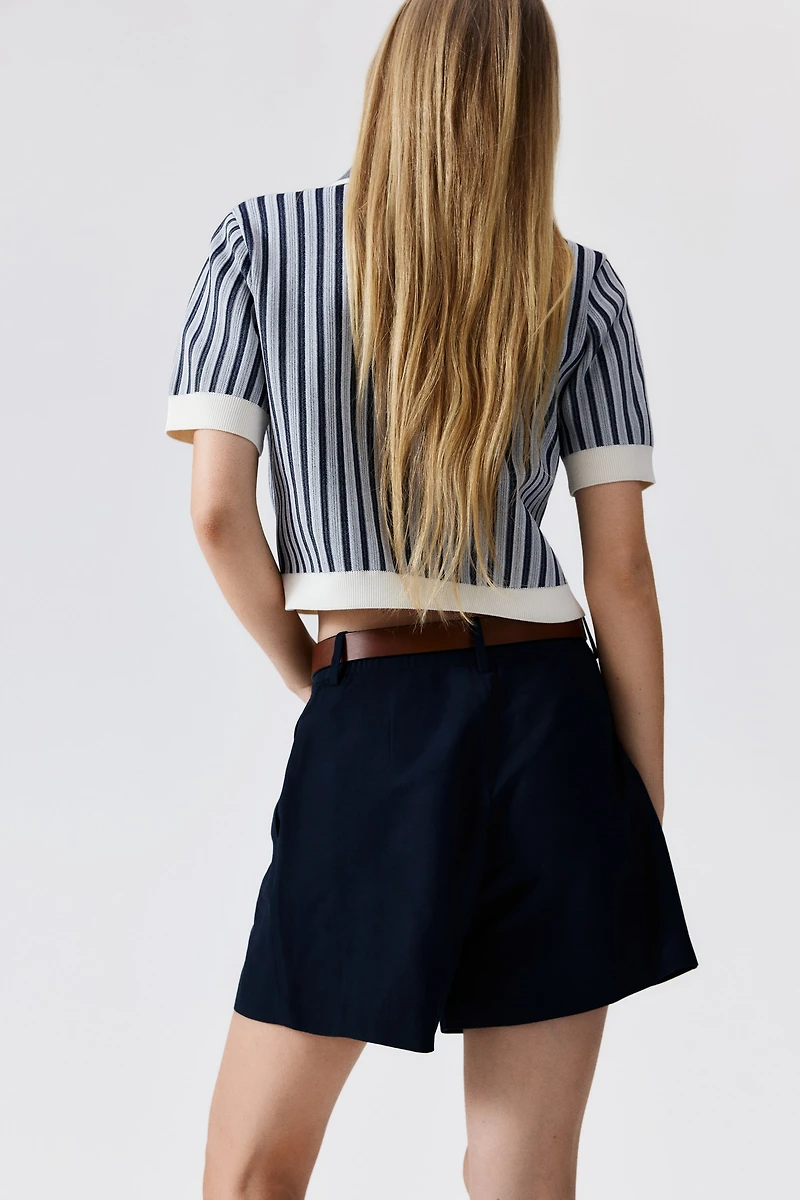 Linen-Blend Shorts
