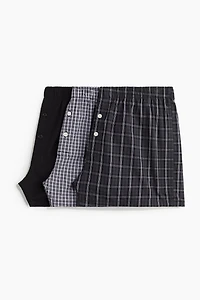 3-pack Woven Cotton Boxer Shorts