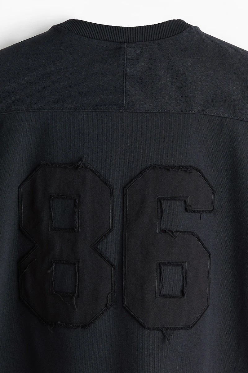Oversized Motif-Detail Cotton T-Shirt