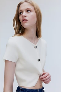 Short-Sleeved Jersey Cardigan