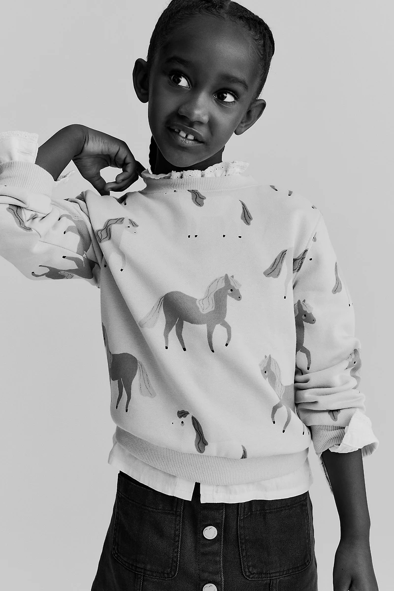 Chandail imprimé avec intérieur brossé