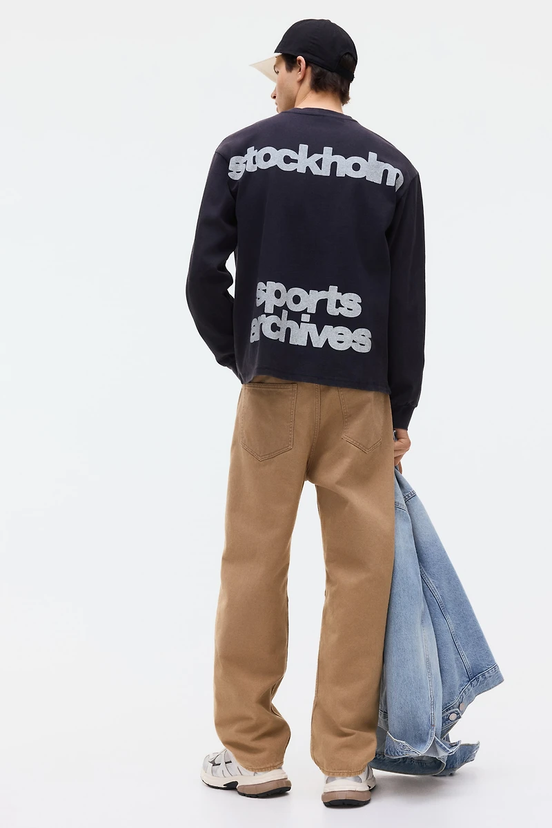 Loose-Fit Printed Long-Sleeved Shirt