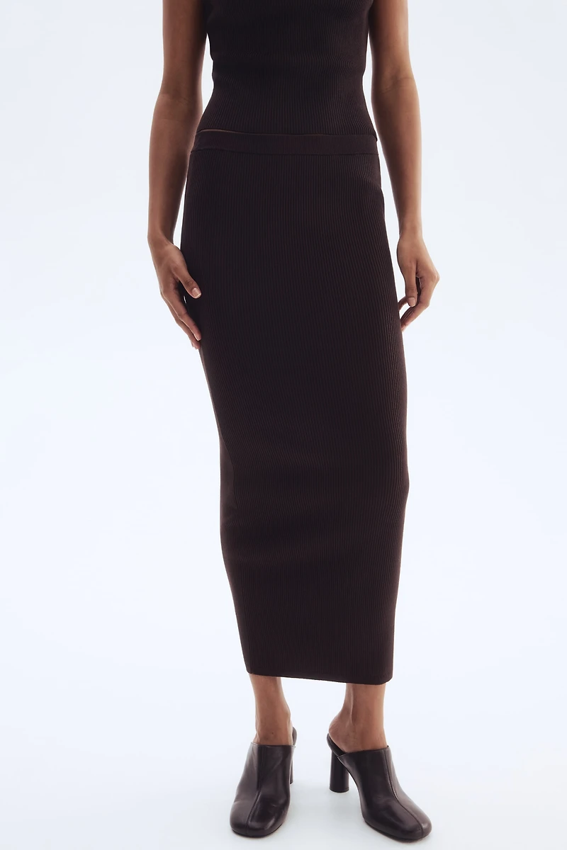 Jupe en tricot côtelé