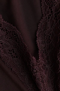 Lace-Trimmed Thong Bodysuit