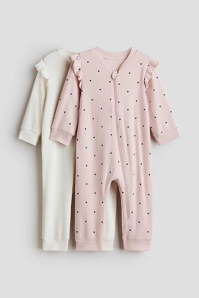 2-Pack Cotton Pajama Jumpsuits