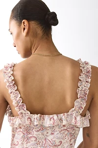Ruffled Crêpe Dress
