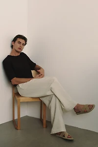 Loose-Fit Linen-Blend Pants
