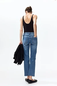 Flared Regular Waist Ankle Jeans