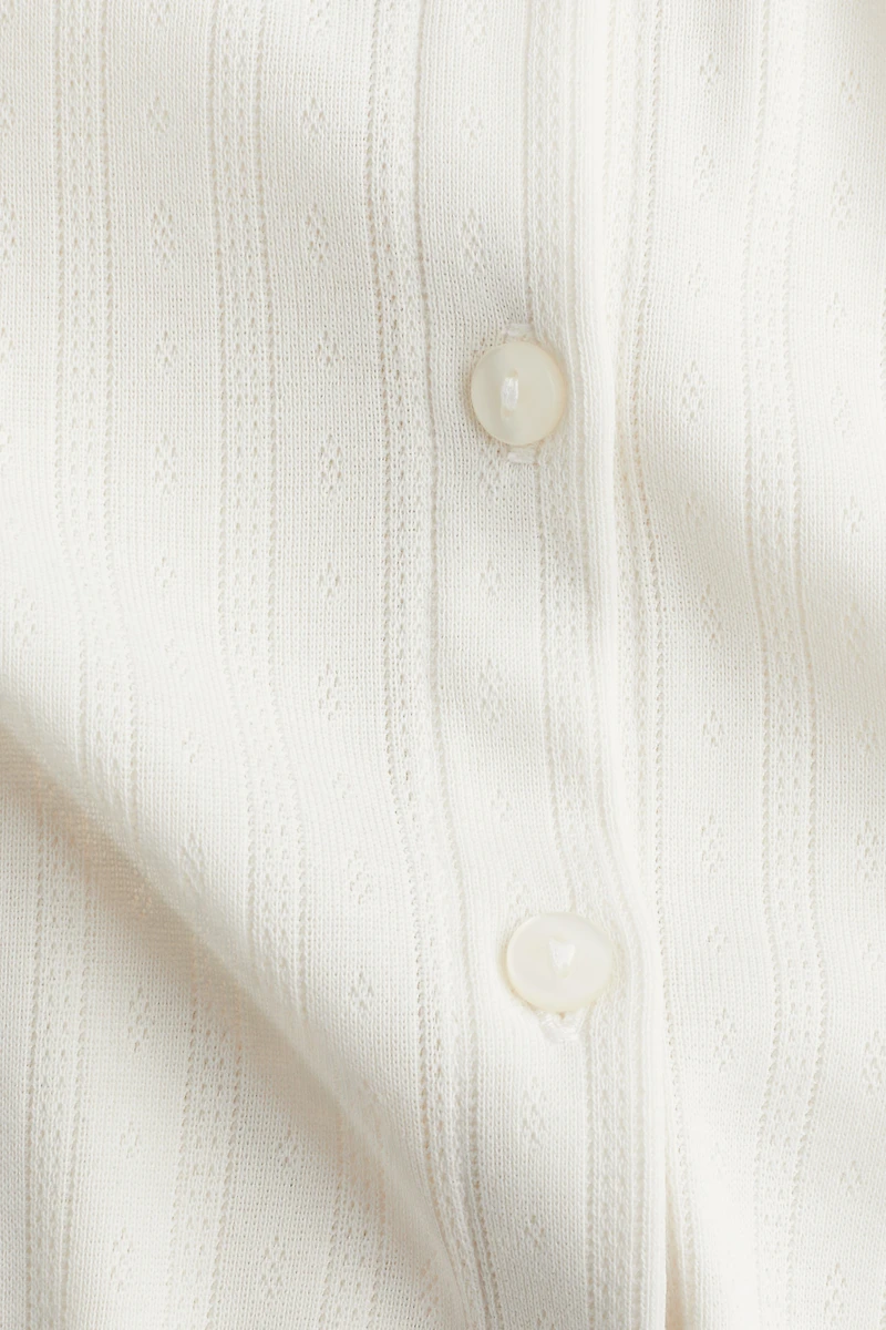 Pointelle Jersey Cardigan