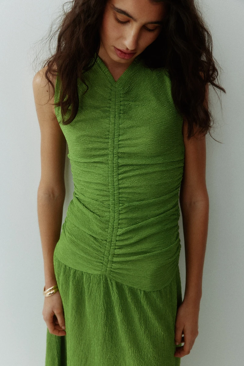 Robe en jersey à effet drapé