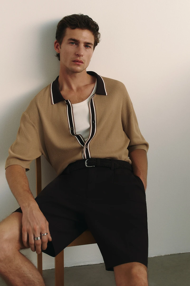 Regular-Fit Rib-Knit Shirt