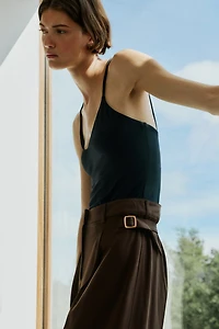 Buckle-Detail Balloon-Leg Pants