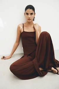 Dual-Fabric Bubble-Hem Dress