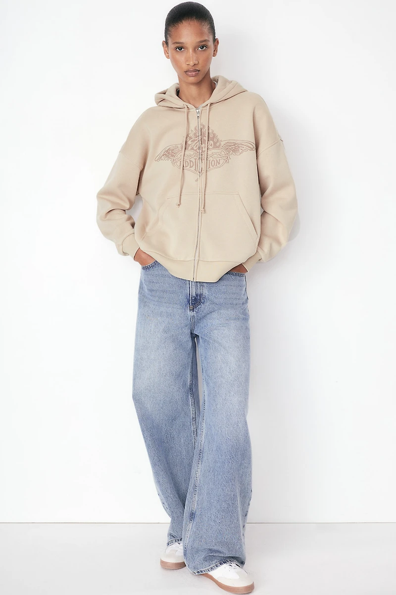 Veste à glissière Grande Taille avec capuchon