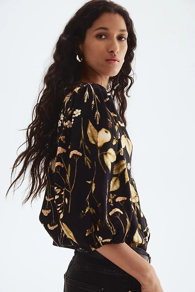 Linen-Blend Blouse