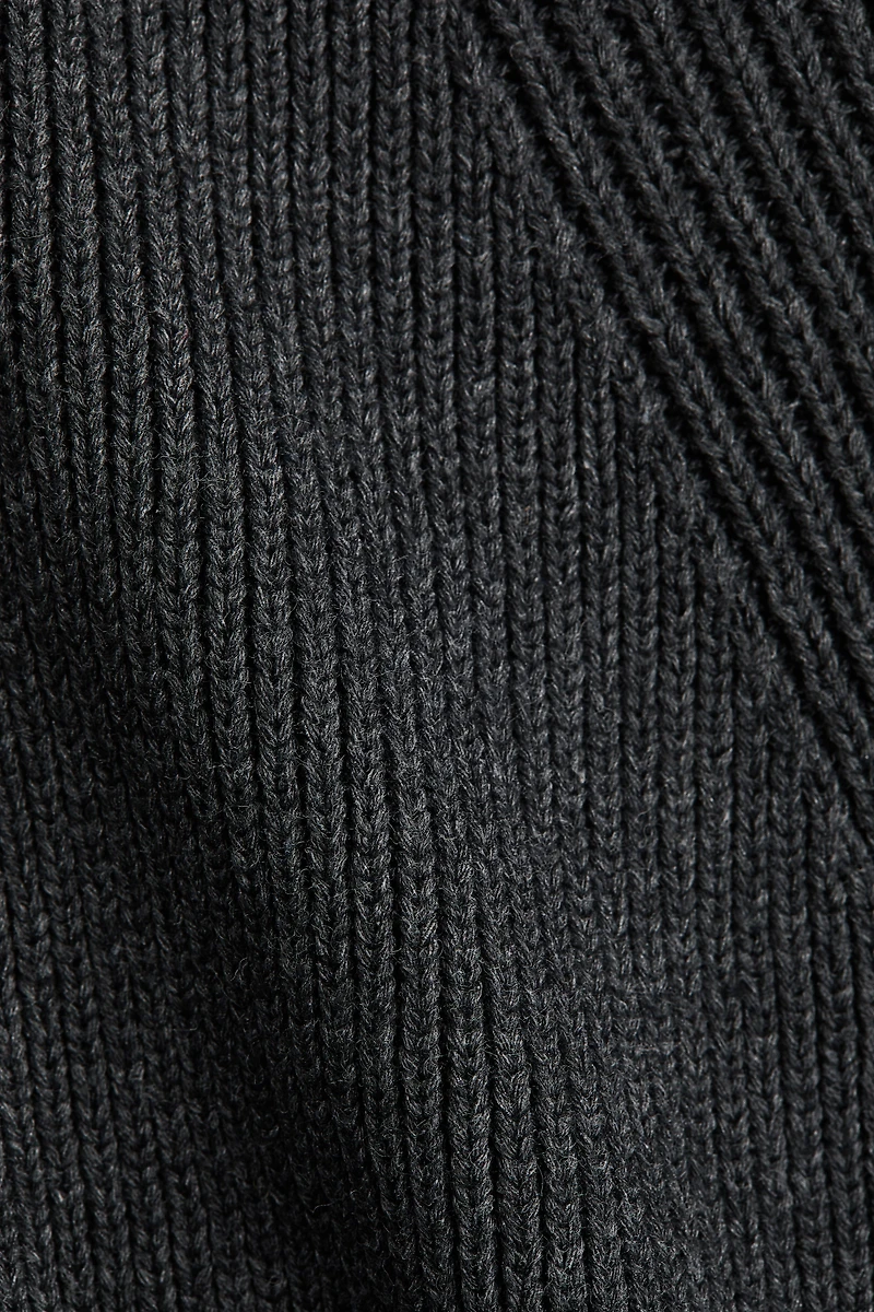 Short-Sleeved Rib-Knit Cardigan