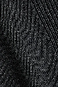 Short-Sleeved Rib-Knit Cardigan