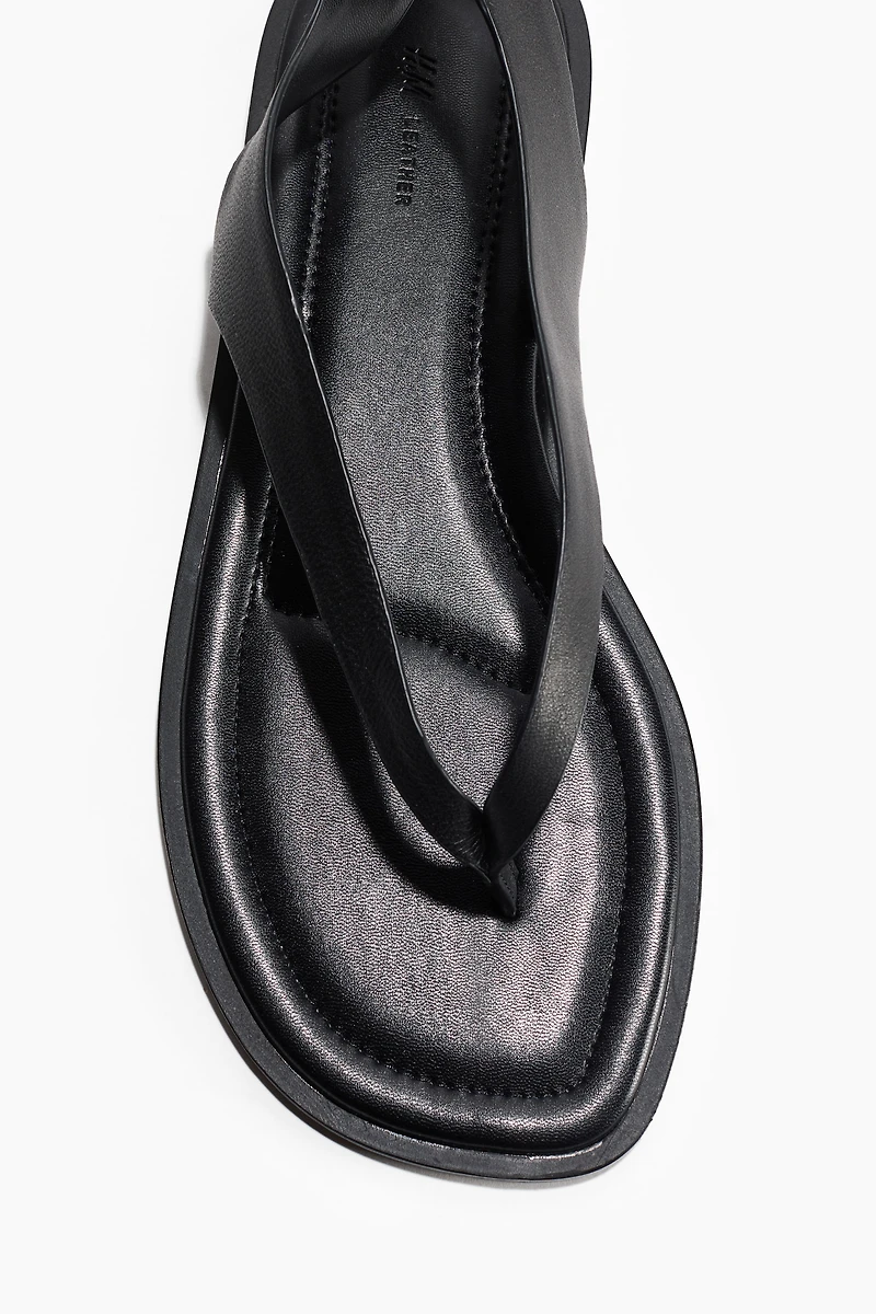 Tie-detail leather sandals