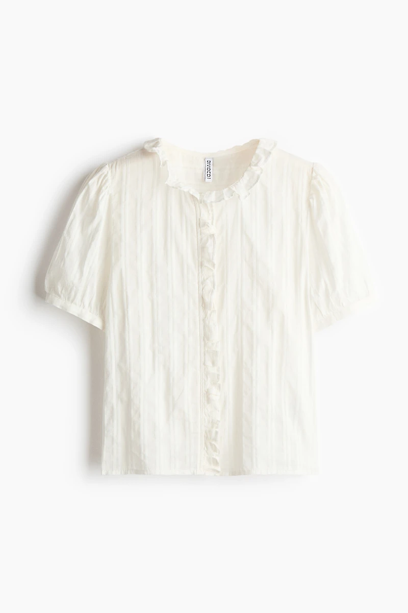 Blouse volantée en coton
