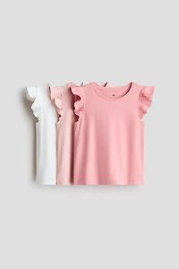 Lot de 3 hauts à manches volantées