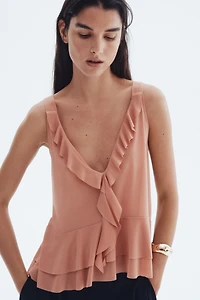 Flounced Sleeveless Top