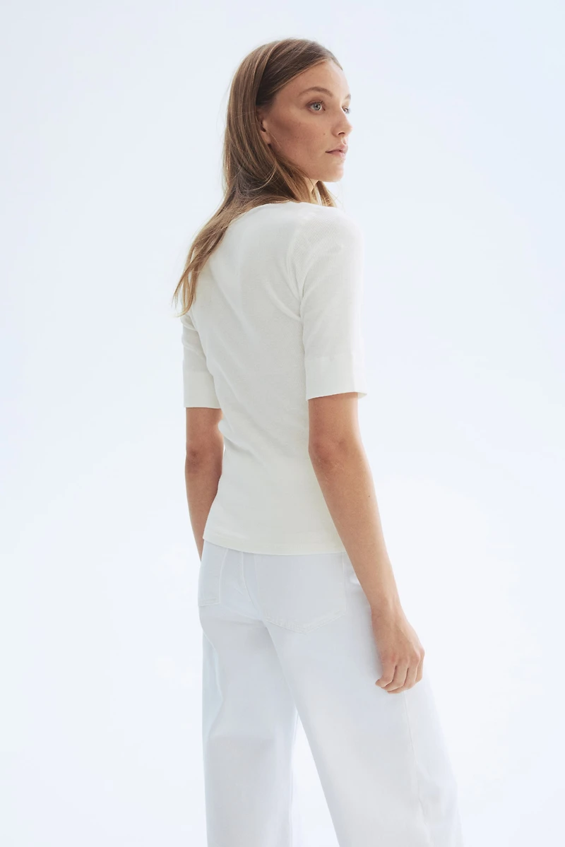 Haut en coton côtelé