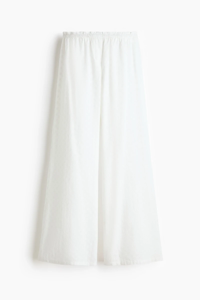 Embroidered Cotton Pajama Pants