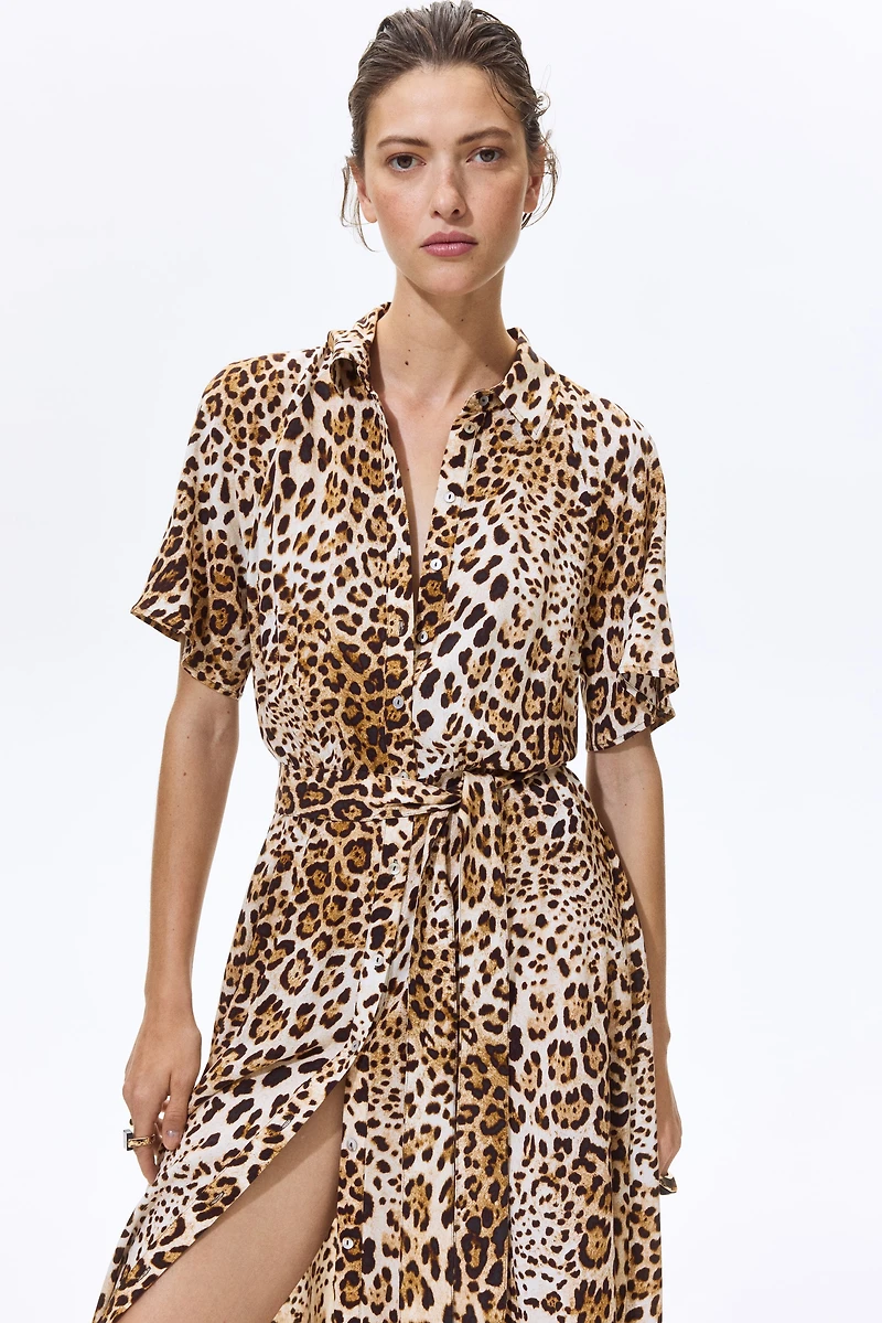 Tie-belt Shirt Dress