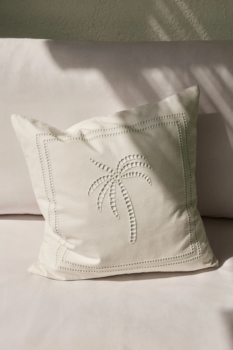 Eyelet-Embroidered Cushion Cover