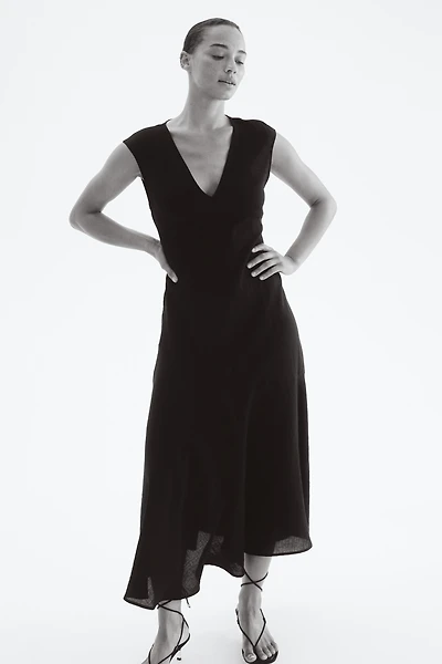 V-Neck Satin Dress