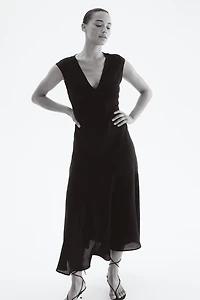 V-Neck Satin Dress
