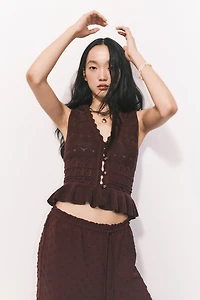 Pointelle-Knit Vest
